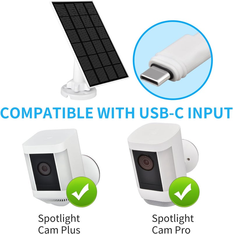 Prestantious Solar Panel for Ring Camera, 3.5W Solar Charger for Spotlight Cam Plus (Battery) and Spotlight Cam Pro(Battery), Camera NOT Included - Image 2